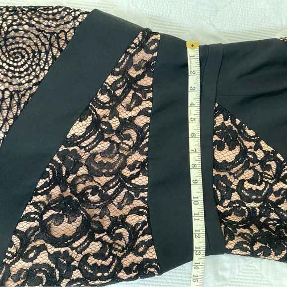 BCBG MAXAZRIA Dalia Lace Elegant Black and Nude Dress Party Cocktail Sz 6 - Picture 13 of 14